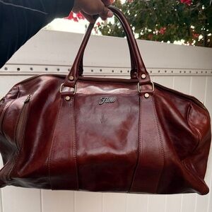 Floto Collection Duffle Bag in Brown Italian Calfskin Leather